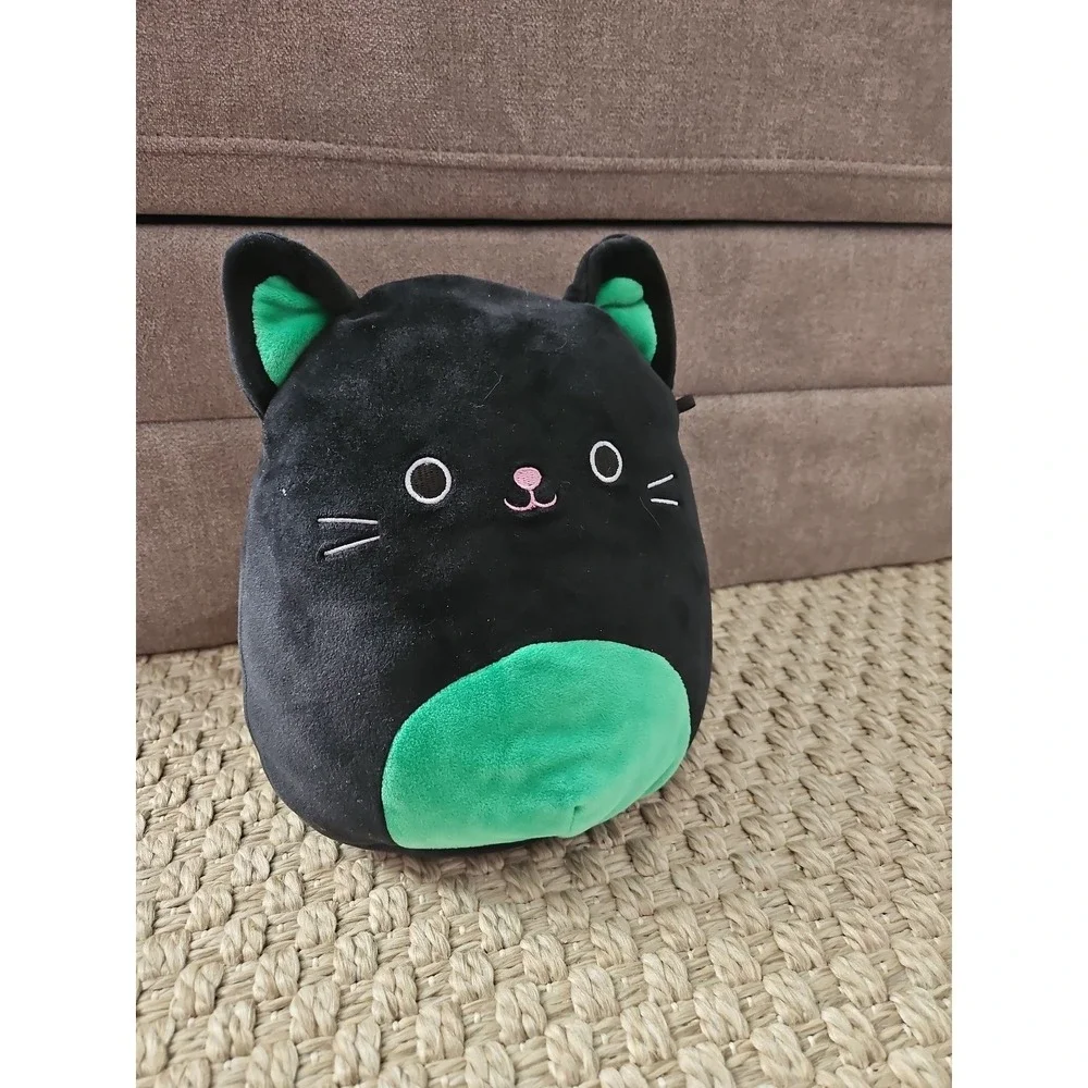 Squishmallow Cleo the Cat Halloween Black & Green Kitten Kellytoy Plush